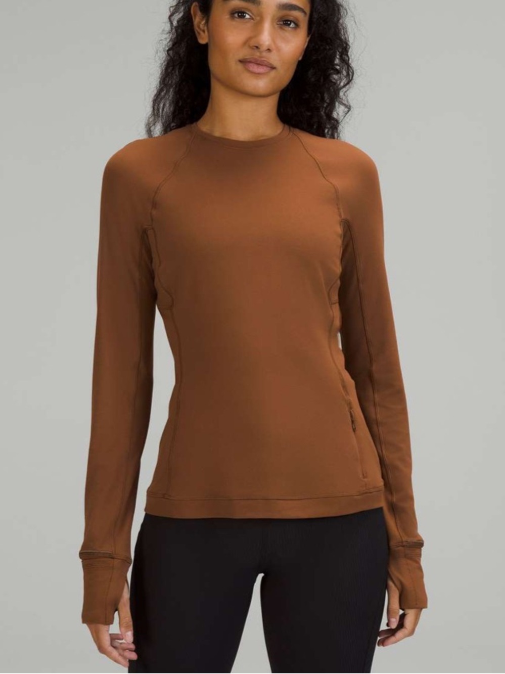 lululemon Rulu Long Sleeve Run Top — Roasted Brown